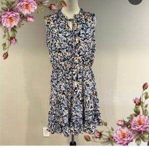 Hailey &co M Floral Sleeveless Dress - Blue and Pink